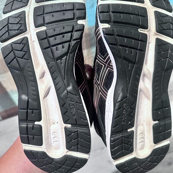 Asics Gel Contend 6 Black Running Shoes Sneakers Gym Walking Athletic Size 7.5 - Picture 10 of 11